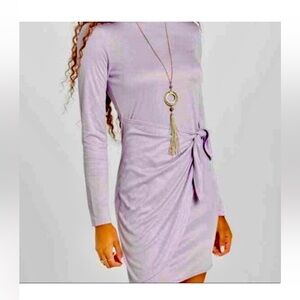 NWT Altar'd State Women's Tatia Dusty Lavender Long Sleeve Wrap Dress - size S